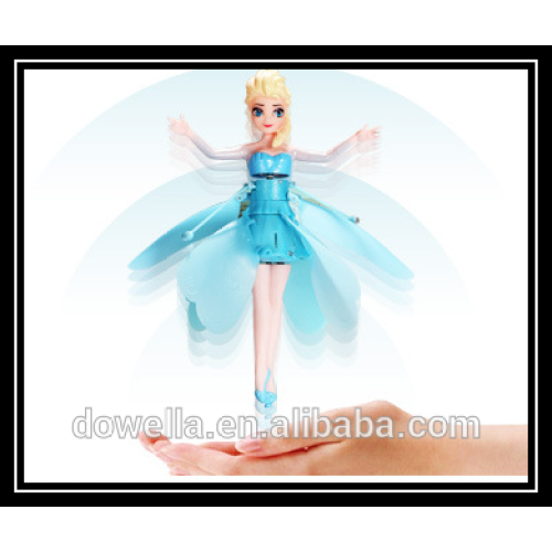 hot sell plastic Frozen elsa figurine with flying music flashing sensor charging function